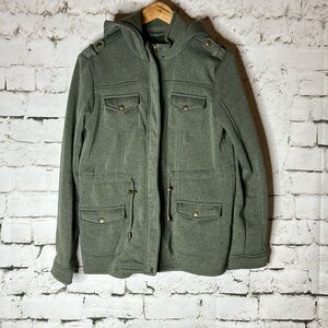 Women’s army green zip up jacket M